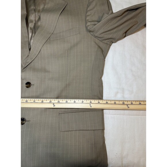 JOS A. Bank Beige Pinstripe Sport Blazer‎ Coat Men's SIZE 40R - Picture 8 of 11